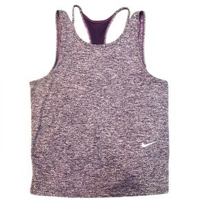 Nike‎ Women’s Heathered Purple Dri-FIT Mesh Racerback Tank – Size Med